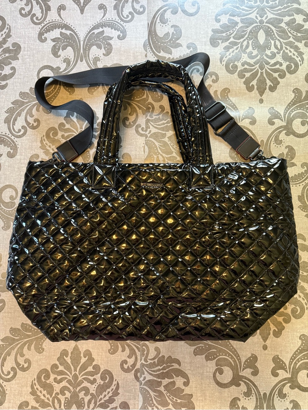 MZ Wallace Black Lacquer Metro Tote Deluxe - LARGE